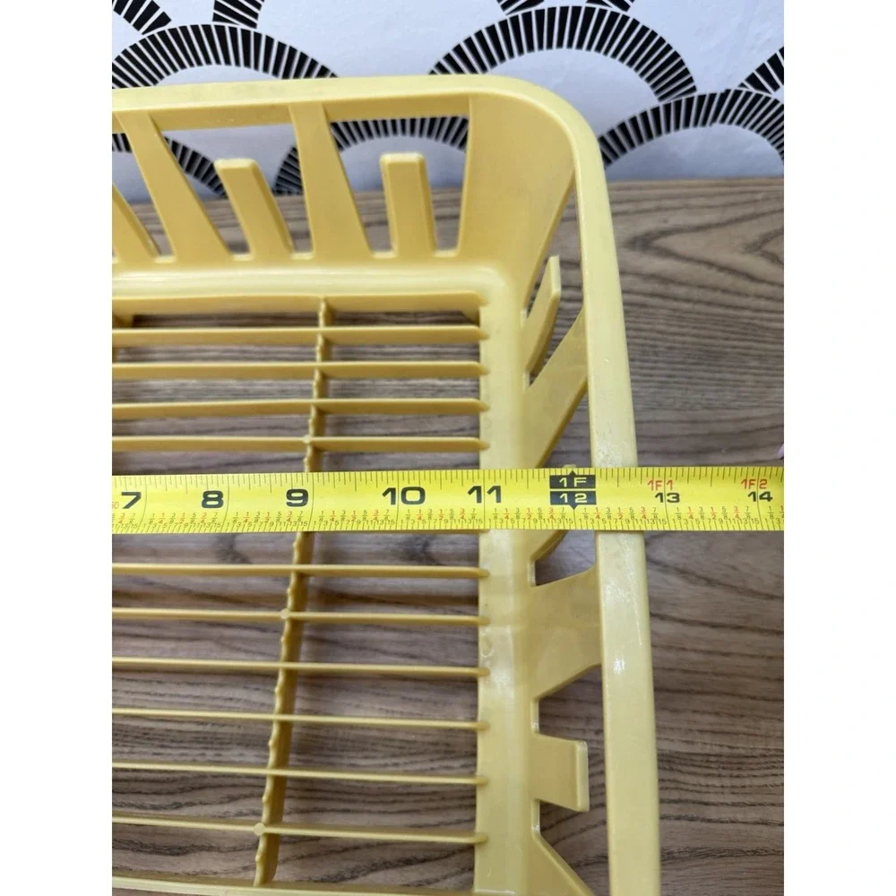 Vintage Rubbermaid Twin Sink Dish Drainer Drying Rack No. 6049 Almond Yellow